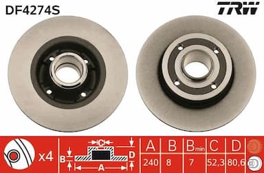 Bremžu diski TRW DF4274S 1