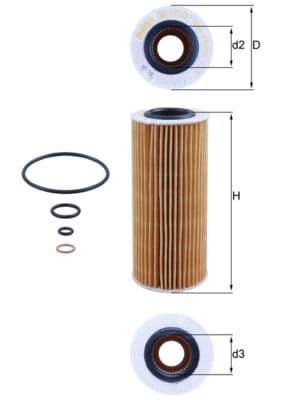 Eļļas filtrs MAHLE OX 177/3D 1