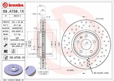 Bremžu diski BREMBO 09.A758.1X 1