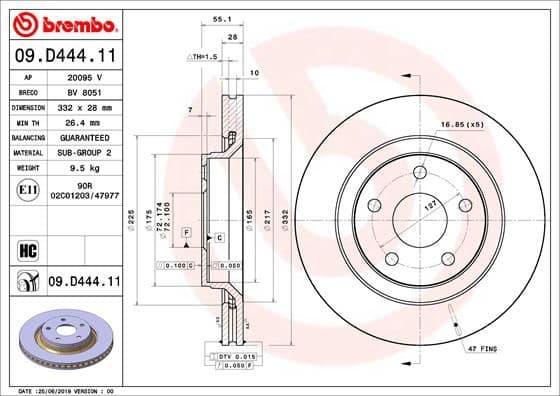 Bremžu diski BREMBO 09.D444.11 1