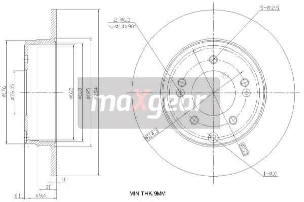 Bremžu diski MAXGEAR 19-2382 1