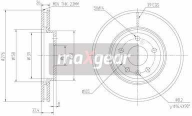 Bremžu diski MAXGEAR 19-2334 1