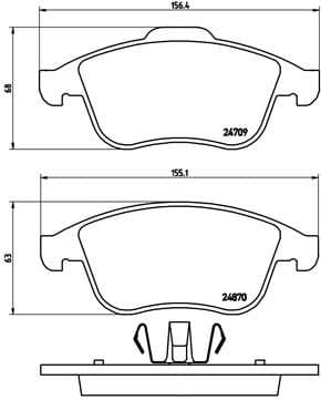 Bremžu uzliku kompl., Disku bremzes BREMBO P 68 045 1