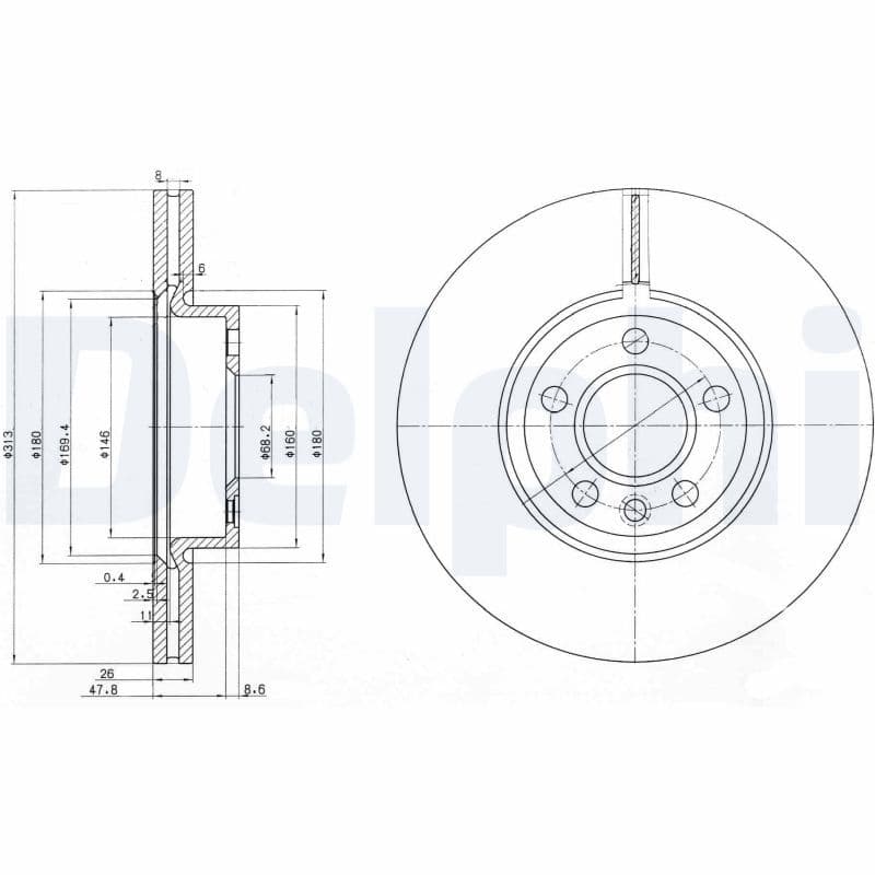 Bremžu diski DELPHI BG3719 1