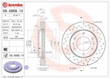 Bremžu diski BREMBO 09.A868.1X 1