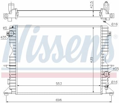 Radiators, Motora dzesēšanas sistēma NISSENS 64311A 6