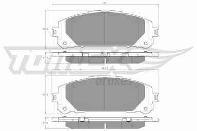 Bremžu uzliku kompl., Disku bremzes TOMEX Brakes TX 60-20 1