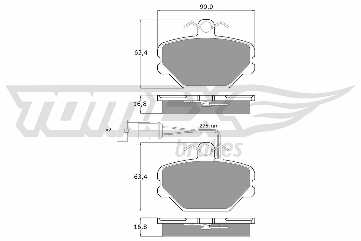 Bremžu uzliku kompl., Disku bremzes TOMEX Brakes TX 10-61 1