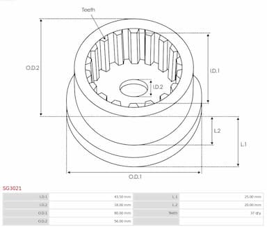 Remkomplekts, Starteris AS-PL SG3021 3