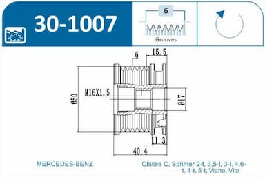 Ģeneratora brīvgaitas mehānisms IJS GROUP 30-1007 2