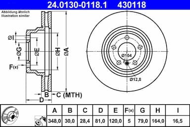 Bremžu diski ATE 24.0130-0118.1 1