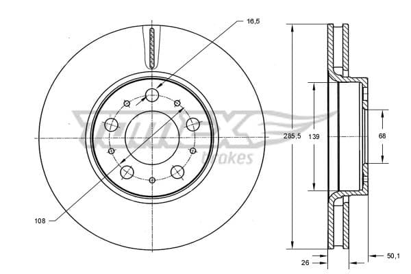 Bremžu diski TOMEX Brakes TX 71-43 1