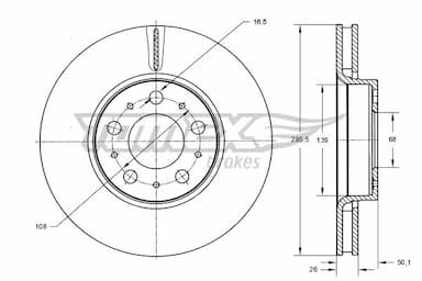 Bremžu diski TOMEX Brakes TX 71-43 1