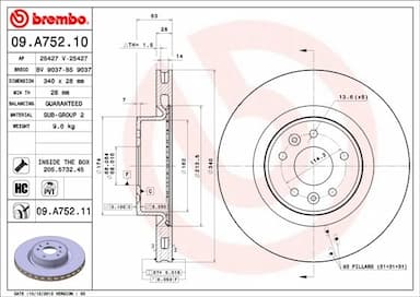 Bremžu diski BREMBO 09.A752.11 1