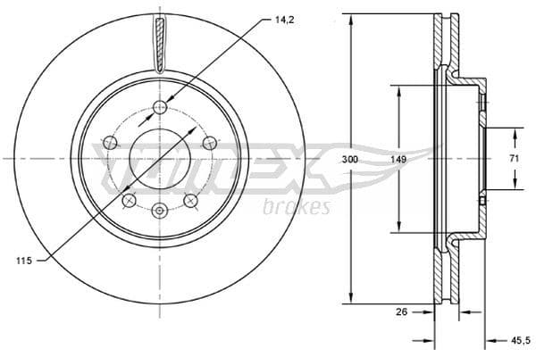 Bremžu diski TOMEX Brakes TX 72-53 1