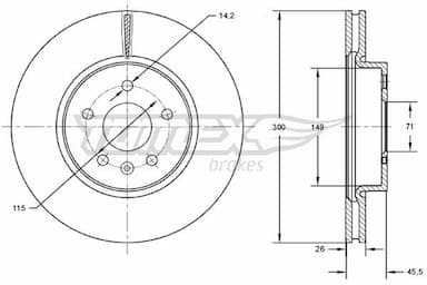 Bremžu diski TOMEX Brakes TX 72-53 1