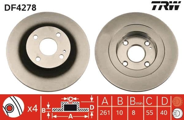 Bremžu diski TRW DF4278 1