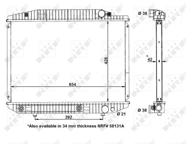 Radiators, Motora dzesēšanas sistēma NRF 58131 1