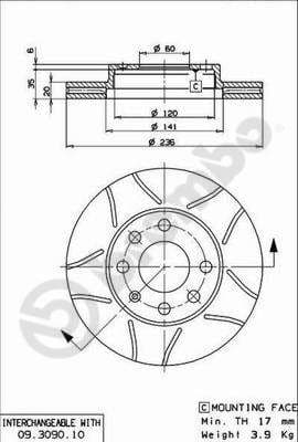 Bremžu diski BREMBO 09.3090.75 1