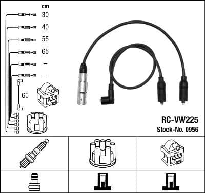 Augstsprieguma vadu komplekts NGK 0956 1