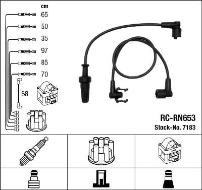 Augstsprieguma vadu komplekts NGK 7183 1