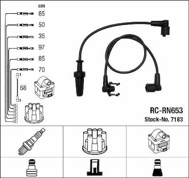 Augstsprieguma vadu komplekts NGK 7183 1