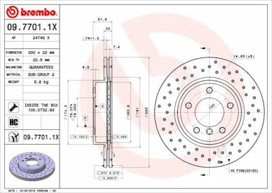 Bremžu diski BREMBO 09.7701.1X 1