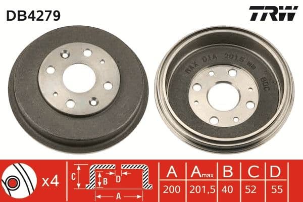 Bremžu trumulis TRW DB4279 1