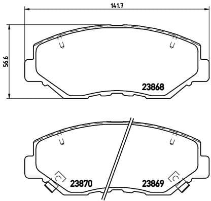 Bremžu uzliku kompl., Disku bremzes BREMBO P 28 035 1