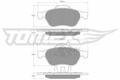 Bremžu uzliku kompl., Disku bremzes TOMEX Brakes TX 14-71 1