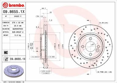 Bremžu diski BREMBO 09.8655.1X 1