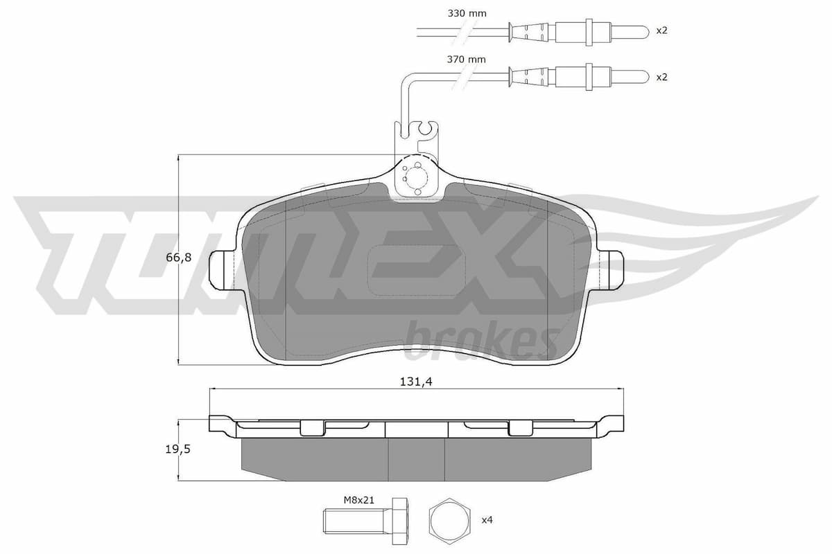 Bremžu uzliku kompl., Disku bremzes TOMEX Brakes TX 14-67 1