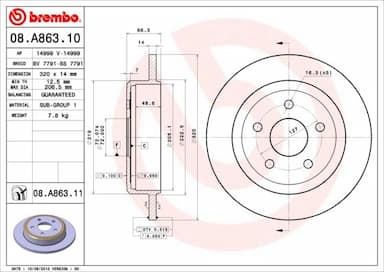 Bremžu diski BREMBO 08.A863.11 1