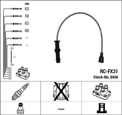 Augstsprieguma vadu komplekts NGK 8456 1