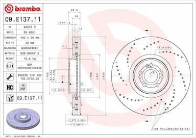 Bremžu diski BREMBO 09.E137.11 1