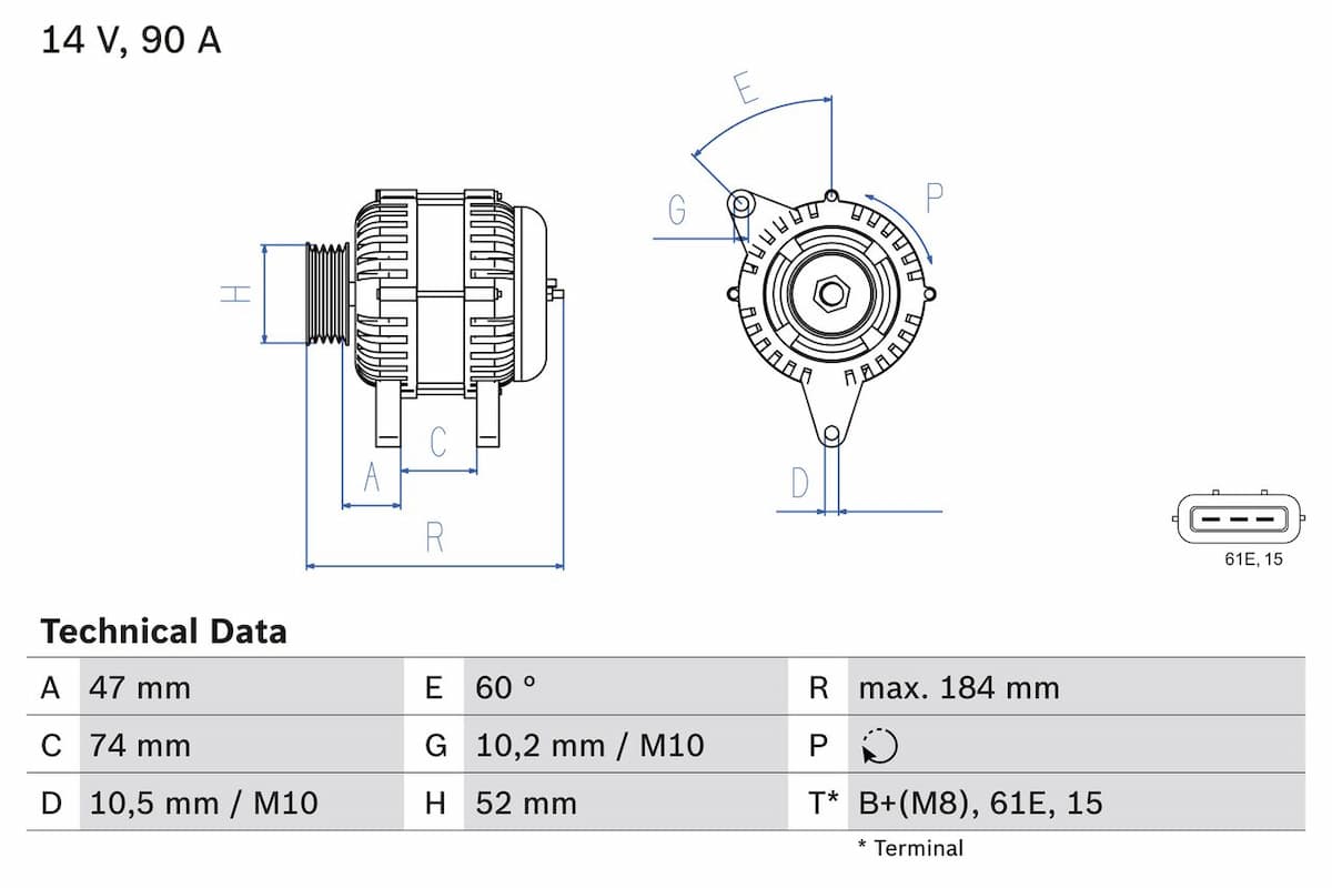 Ģenerators BOSCH 0 986 041 190 1