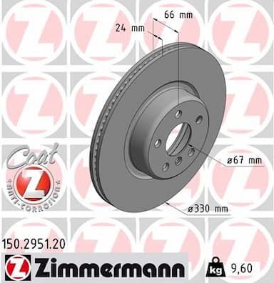 Bremžu diski ZIMMERMANN 150.2951.20 1