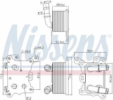 Eļļas radiators, Motoreļļa NISSENS 91193 5