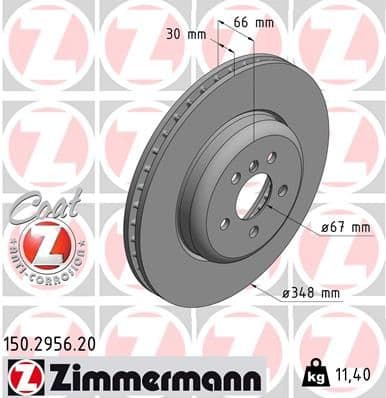 Bremžu diski ZIMMERMANN 150.2956.20 1