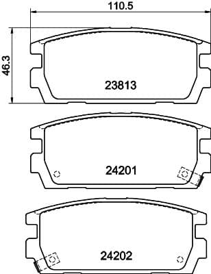 Bremžu uzliku kompl., Disku bremzes HELLA 8DB 355 011-841 1