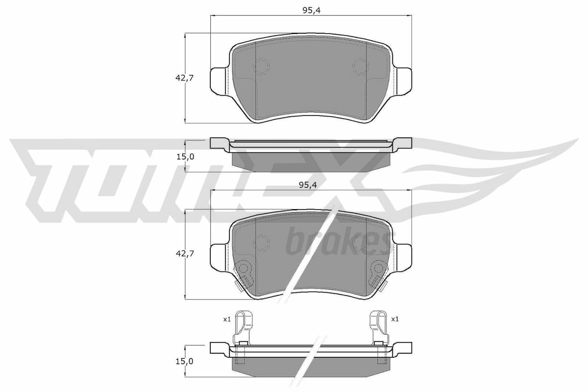 Bremžu uzliku kompl., Disku bremzes TOMEX Brakes TX 12-97 1