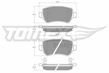 Bremžu uzliku kompl., Disku bremzes TOMEX Brakes TX 12-97 1