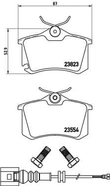 Bremžu uzliku kompl., Disku bremzes BREMBO P 85 066 1