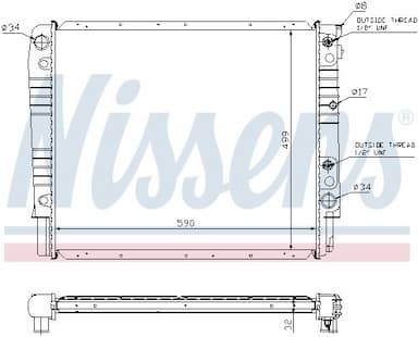 Radiators, Motora dzesēšanas sistēma NISSENS 65542A 5