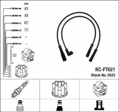 Augstsprieguma vadu komplekts NGK 8523 1