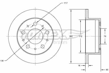 Bremžu diski TOMEX Brakes TX 71-38 1