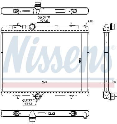 Radiators, Motora dzesēšanas sistēma NISSENS 636029 5