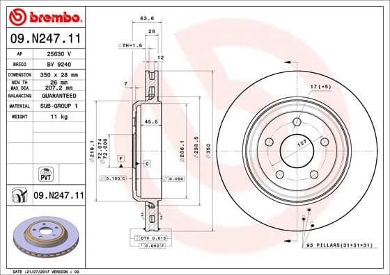 Bremžu diski BREMBO 09.N247.11 1