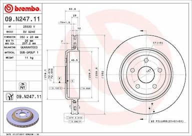 Bremžu diski BREMBO 09.N247.11 1