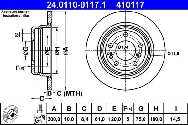 Bremžu diski ATE 24.0110-0117.1 1